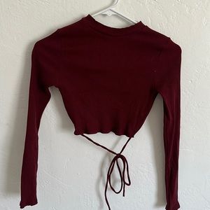 Crop maroon long sleeve.